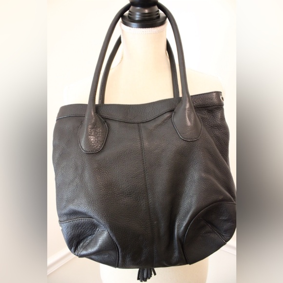 The Sak Handbags - The Sak Elegant 100% Cowhide Large Leather Black Tote Hand Bag Satchel